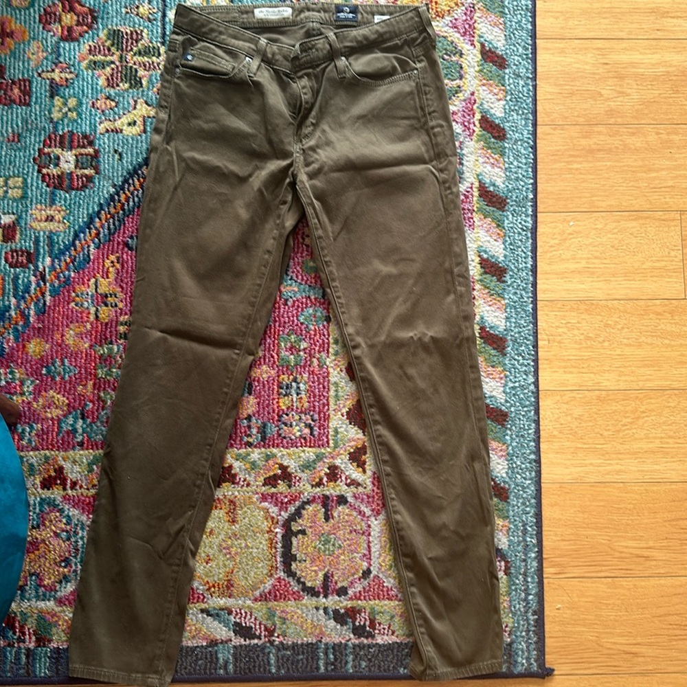 Adriano Goldschmied green slim straight leg in size 26.